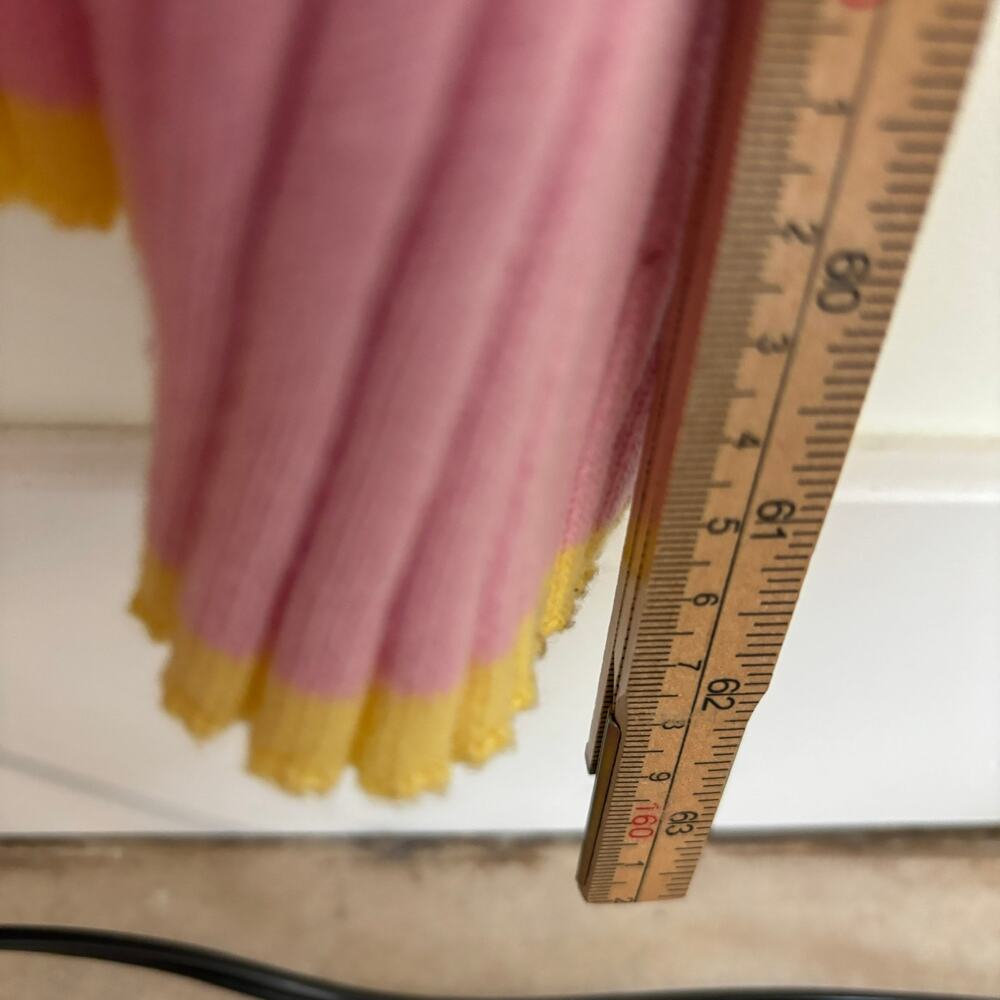 Mable Color Block Cutout Midi Dress Ribbed Pink and Yellow M - Picture 9 of 10